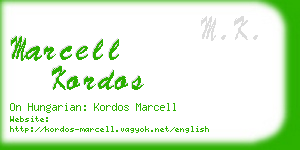 marcell kordos business card